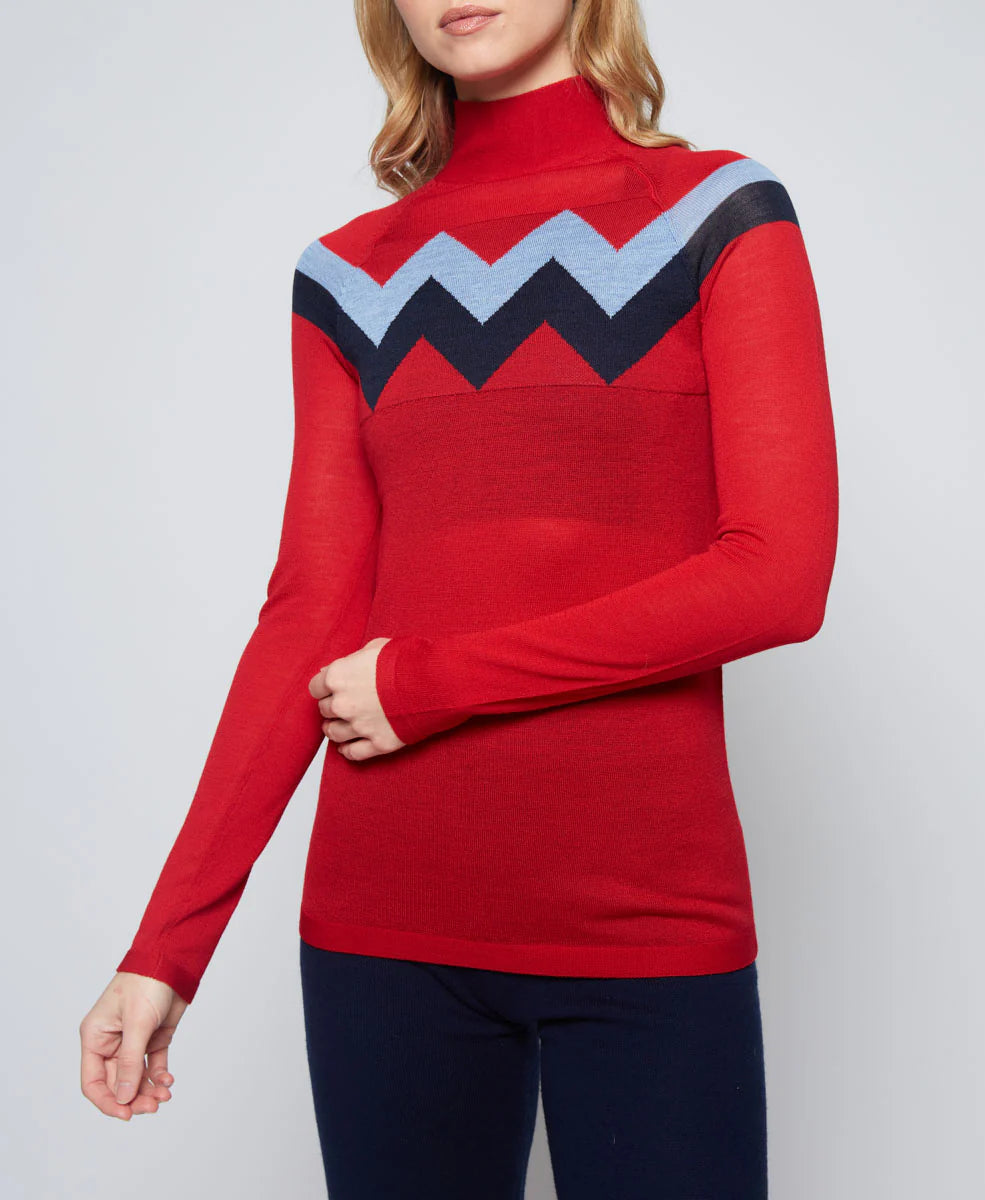 CHEVRON MOCK NECK SWEATER