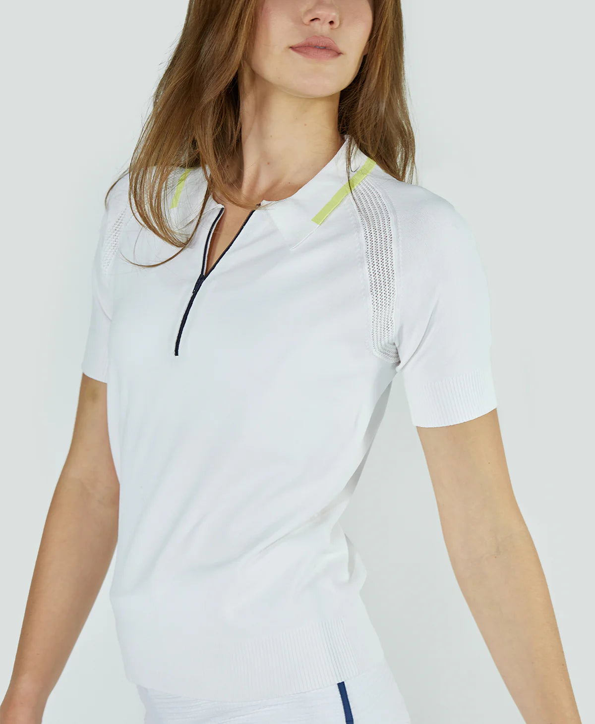 ZIP FRONT KNIT POLO