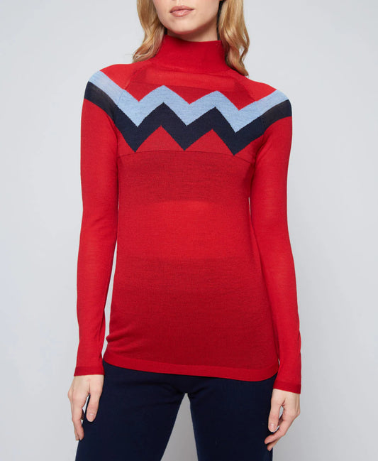 CHEVRON MOCK NECK SWEATER