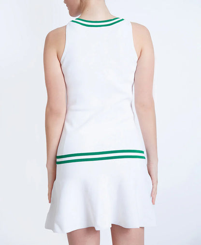 DROP WAIST STRIPE KNIT DRESS