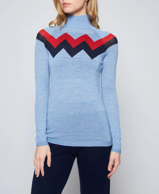CHEVRON MOCK NECK SWEATER